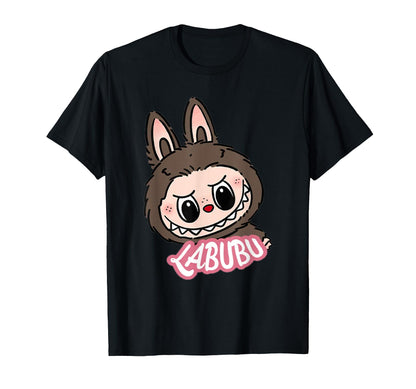 Cute Labubu The Monsters Crew Neck Short Sleeve T-Shirt Gift for Labubu Lover Black