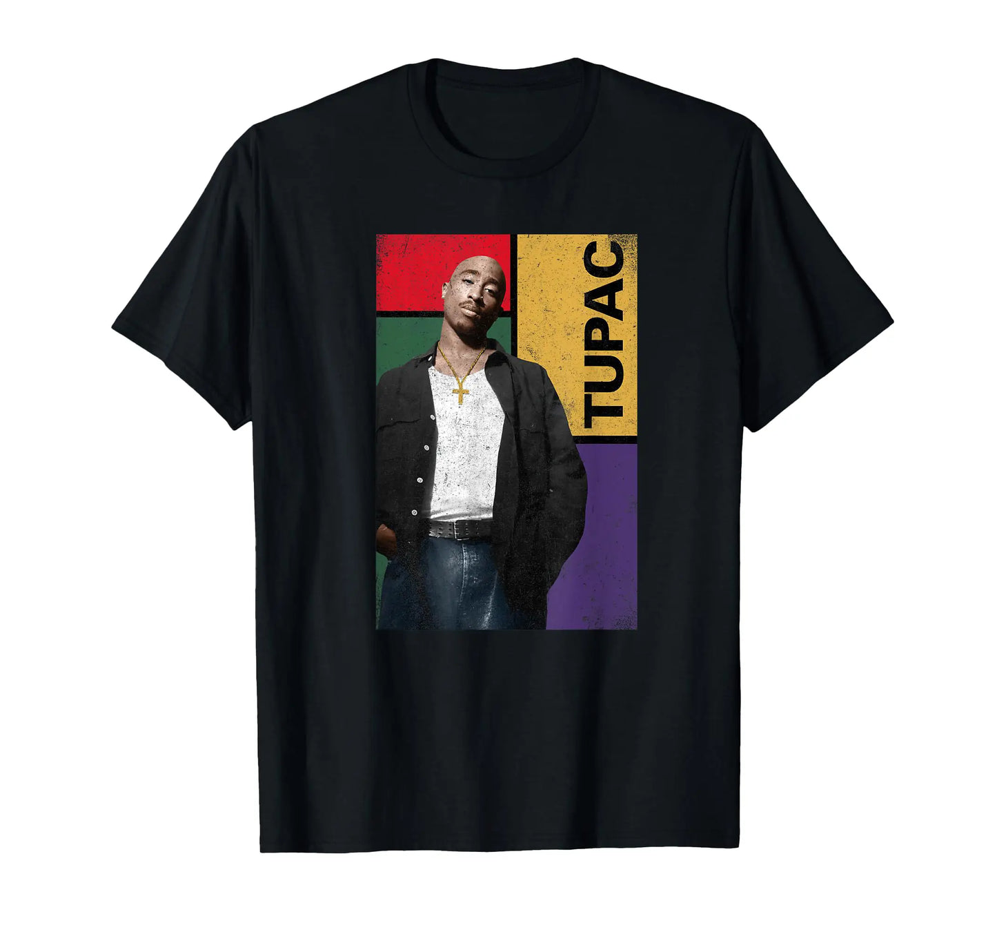 Tupac Inspired Crew Neck Short-Sleeve T-Shirt Soft and Breathable