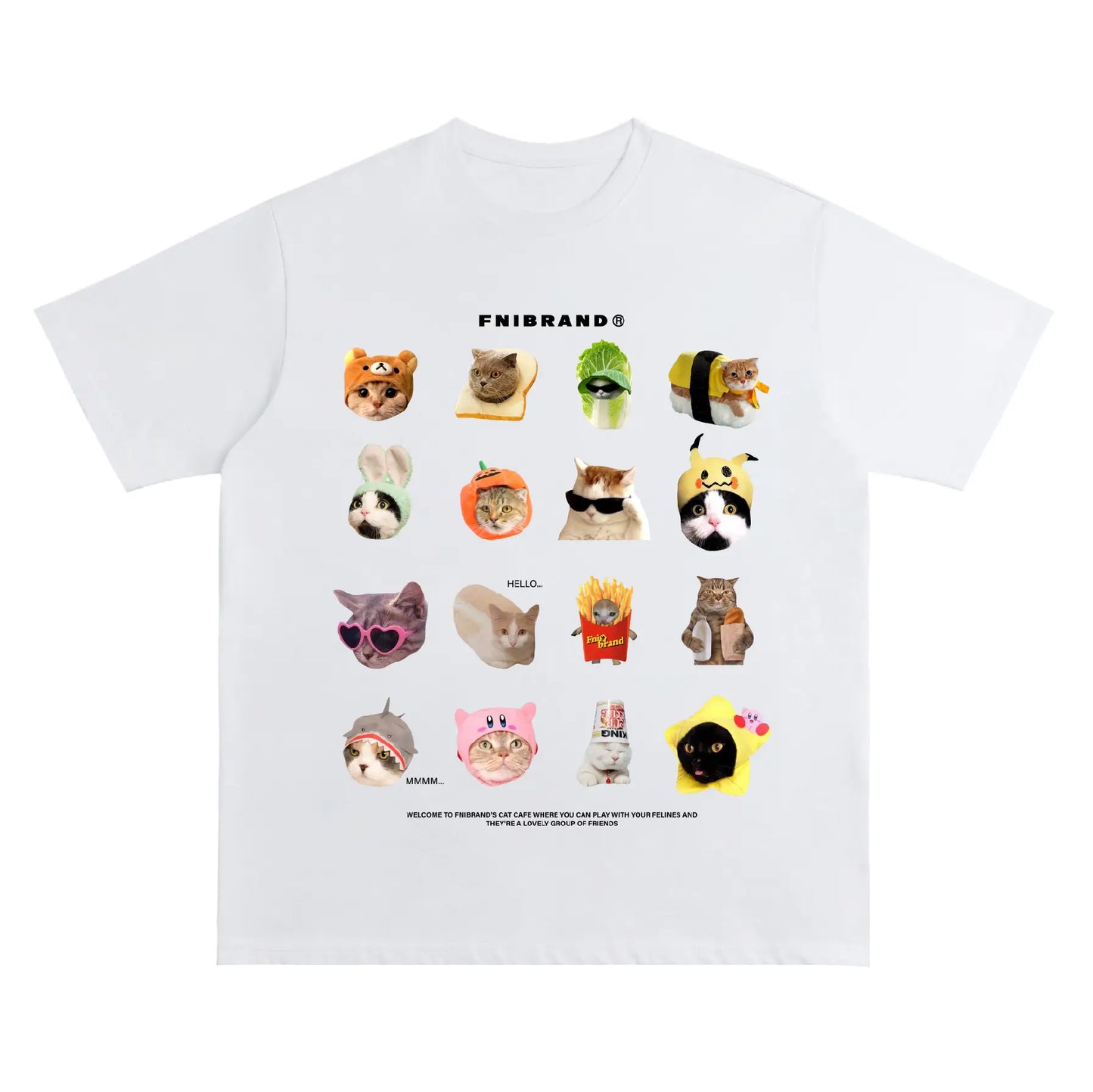 Funny Cat and Dog Graphic Tees Crew Neck Short-Sleeve T-Shirt Summer Tops