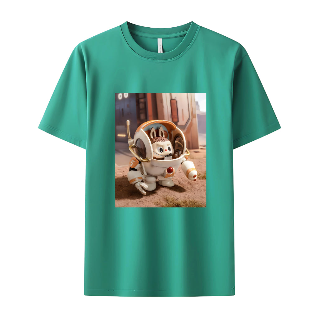 Labubu in Space The Monsters Crew Neck T-Shirt For Labubu Lover Gifts For Girlfriend