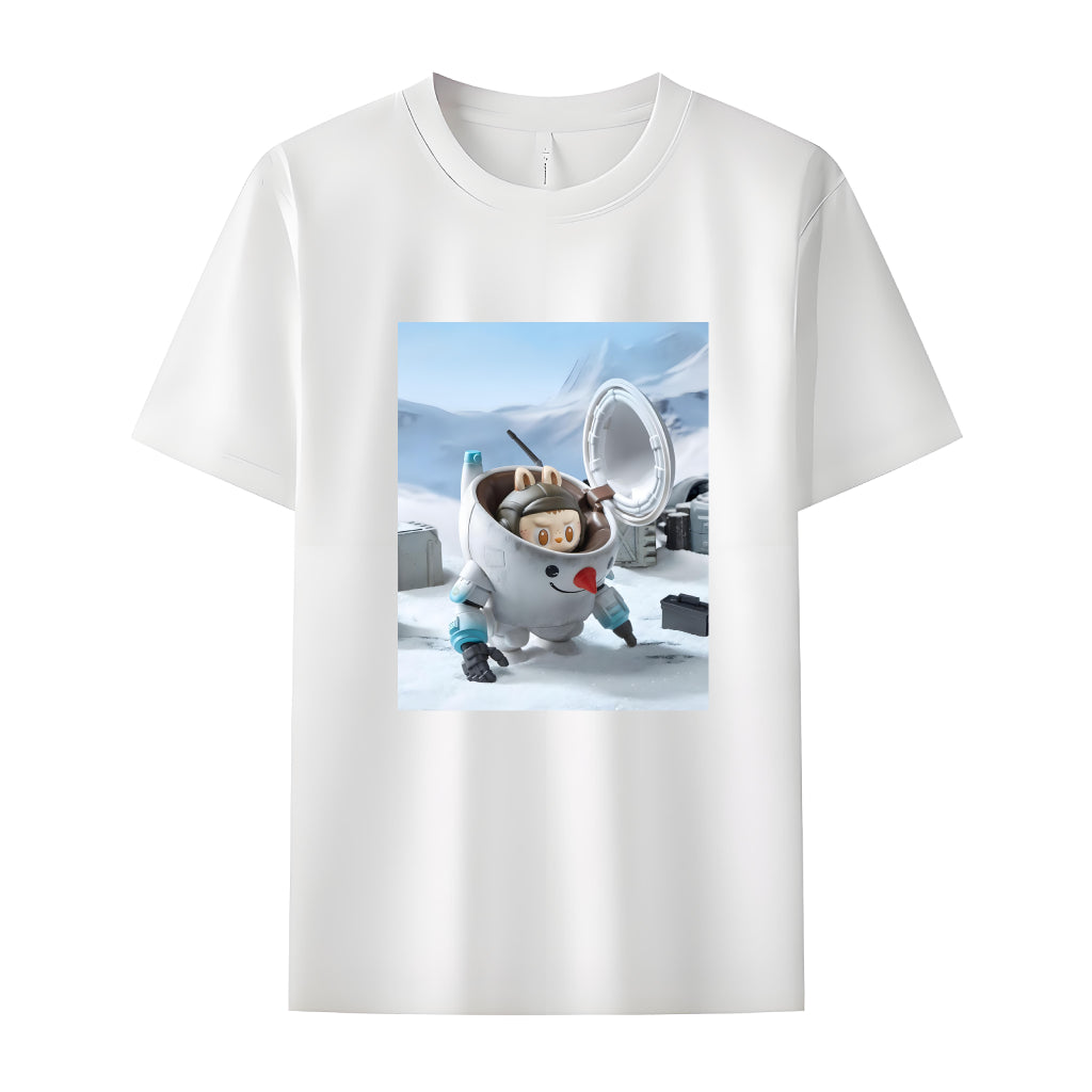 Labubu in Space The Monsters Crew Neck T-Shirt For Labubu Lover Gifts For Girlfriend