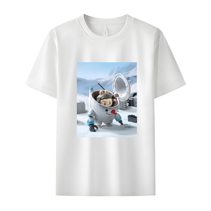 Labubu in Space The Monsters Crew Neck T-Shirt For Labubu Lover Gifts For Girlfriend