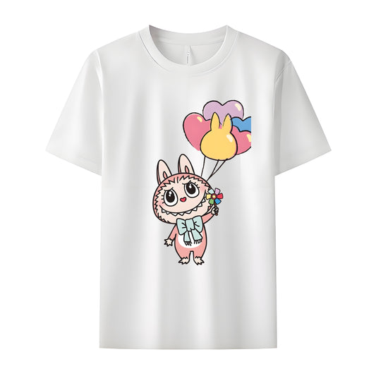 Sweet Labubu The Monsters Crew Neck T-Shirt For Labubu Lover Gifts for Her