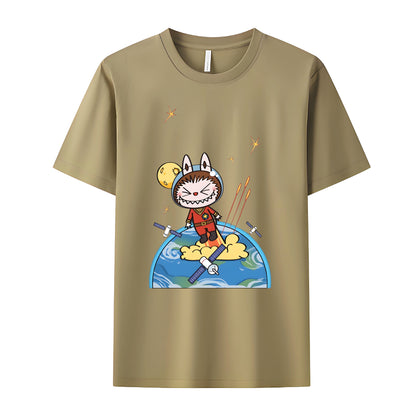 Superman Labubu The Monsters Crew Neck T-Shirt For Labubu Lover For Her