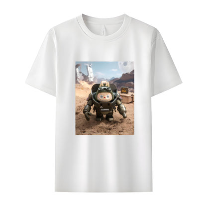 Labubu in Space The Monsters Crew Neck T-Shirt For Labubu Lover Gifts For Girlfriend