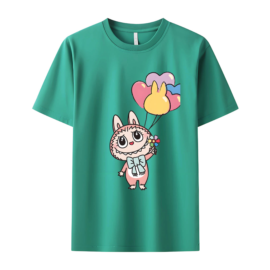 Labubu as Superman The Monsters Crew Neck T-Shirt For Labubu Lover Gifts for Her