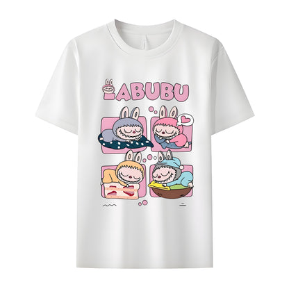 Slumbering Labubu The Monsters Crew Neck T-Shirt For Labubu Lover