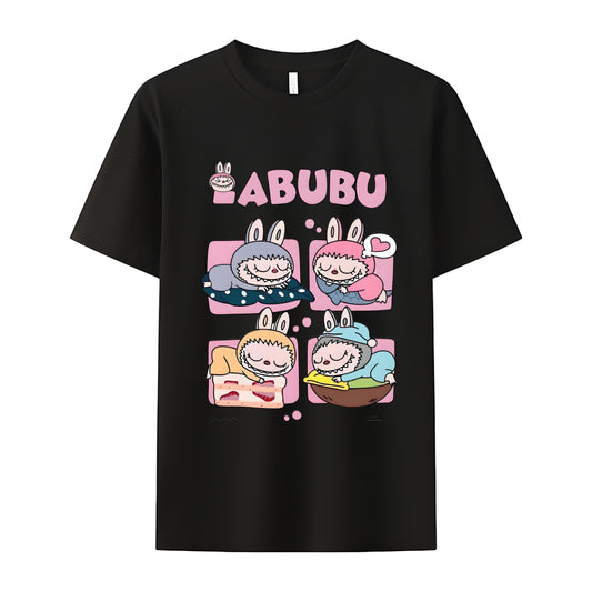Slumbering Labubu The Monsters Crew Neck T-Shirt For Labubu Lover