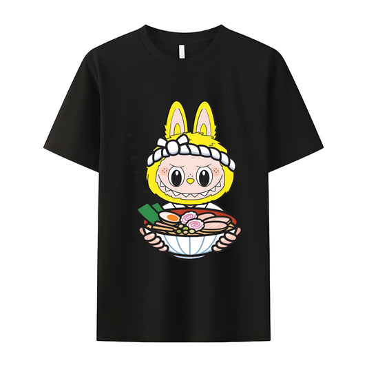 Ramen Chef Labubu The Monsters Crew Neck T-Shirt For Labubu Lover Gifts for Her