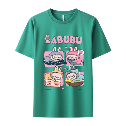 Slumbering Labubu The Monsters Crew Neck T-Shirt For Labubu Lover