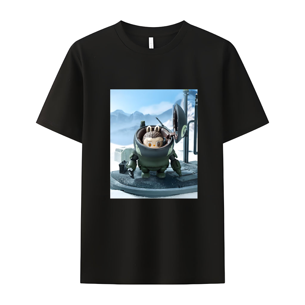 Labubu in Space The Monsters Crew Neck T-Shirt For Labubu Lover Gifts For Girlfriend
