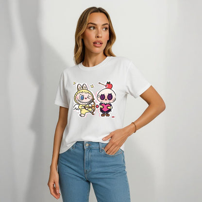 King Labubu The Monsters Crew Neck T-Shirt For Labubu Lover Gifts for Her