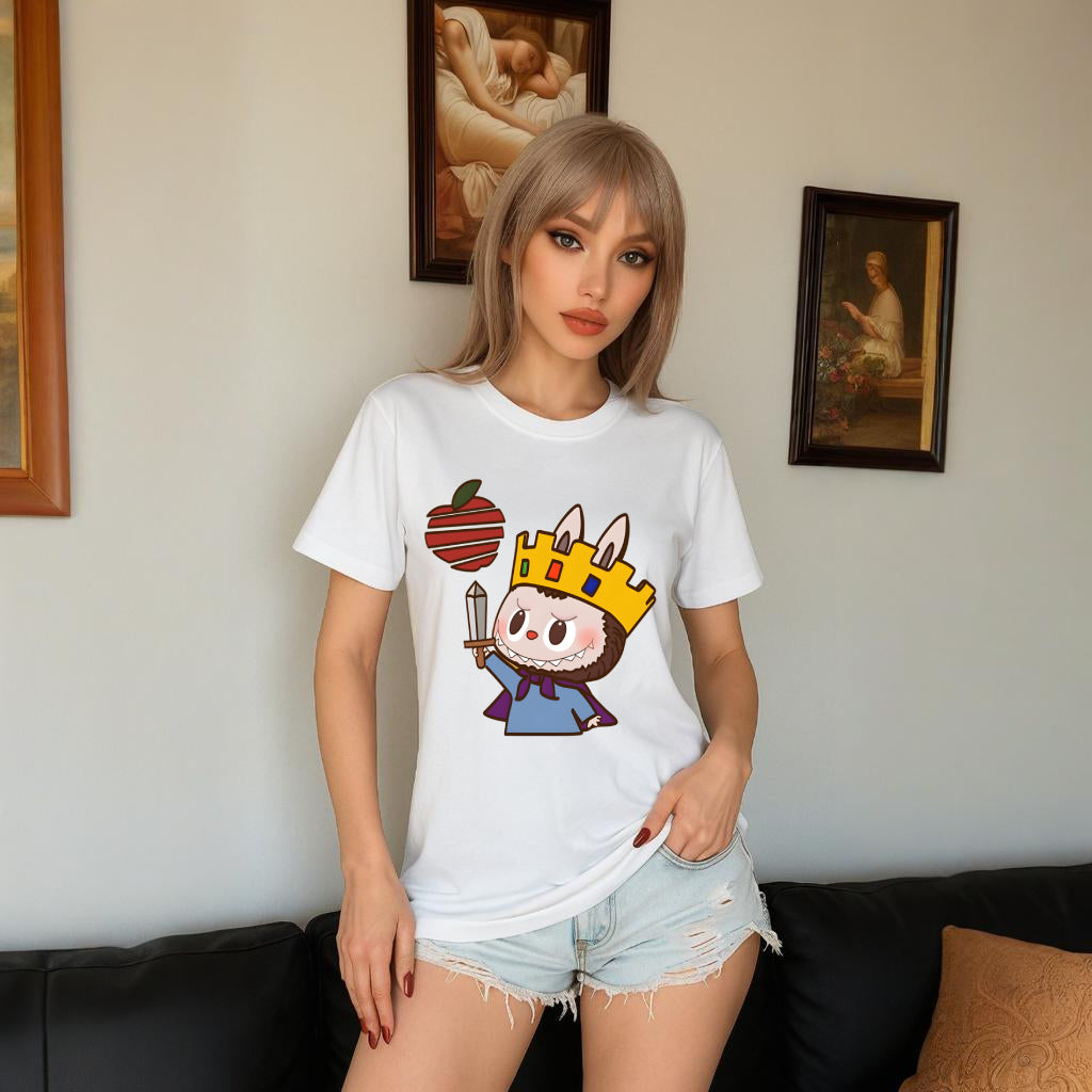 King Labubu The Monsters Crew Neck T-Shirt For Labubu Lover Gifts for Her