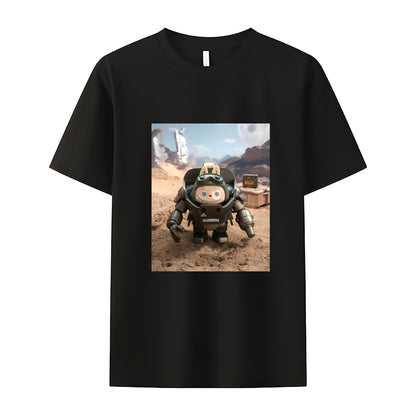 Labubu in Space The Monsters Crew Neck T-Shirt For Labubu Lover Gifts For Girlfriend