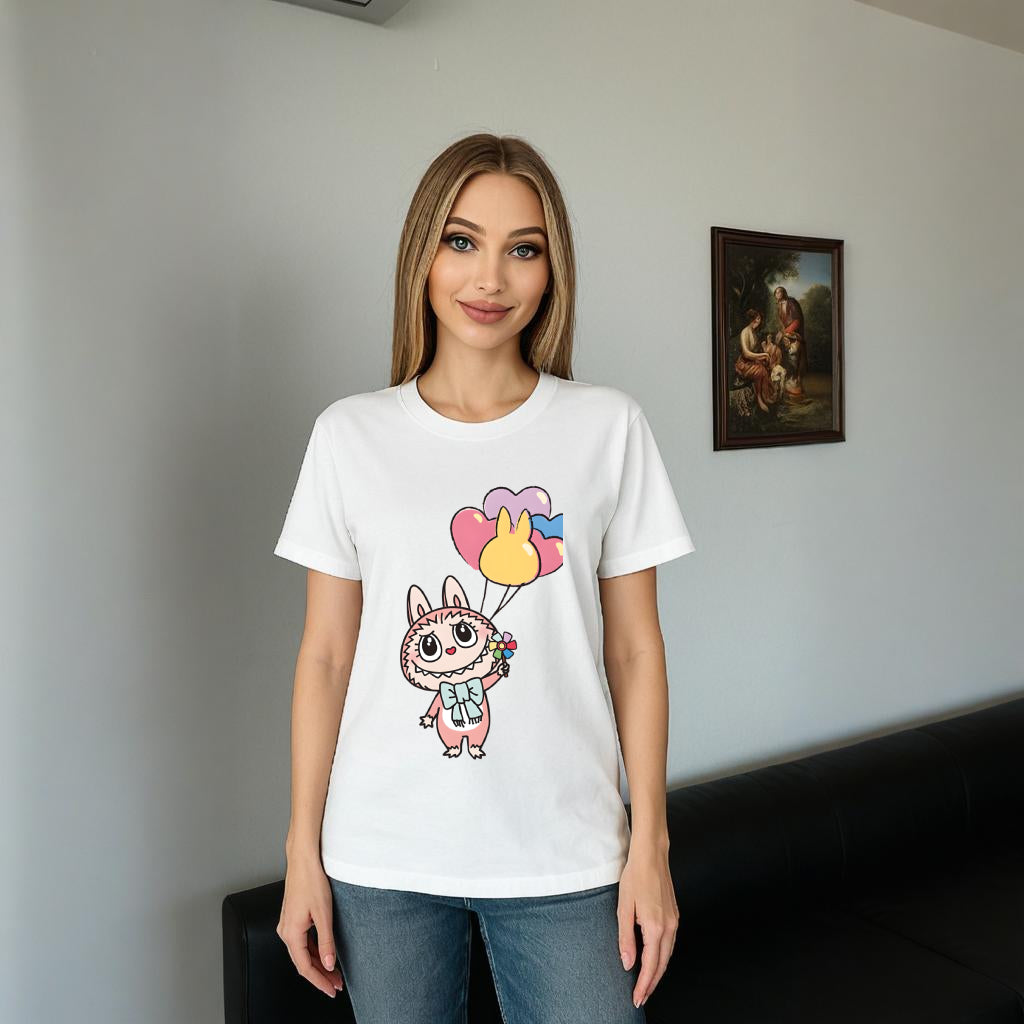 Labubu as Superman The Monsters Crew Neck T-Shirt For Labubu Lover Gifts for Her