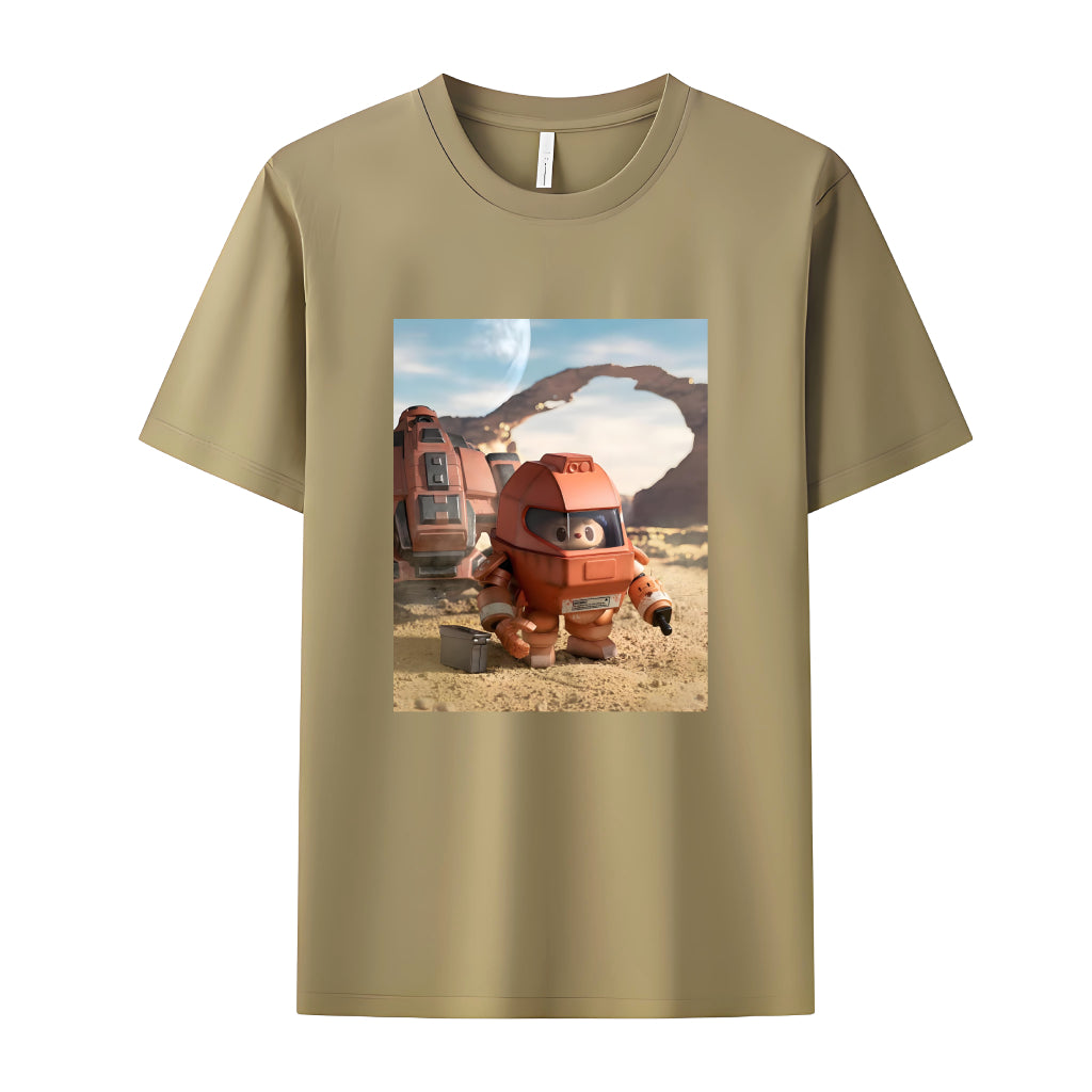 Labubu in Space The Monsters Crew Neck T-Shirt For Labubu Lover
