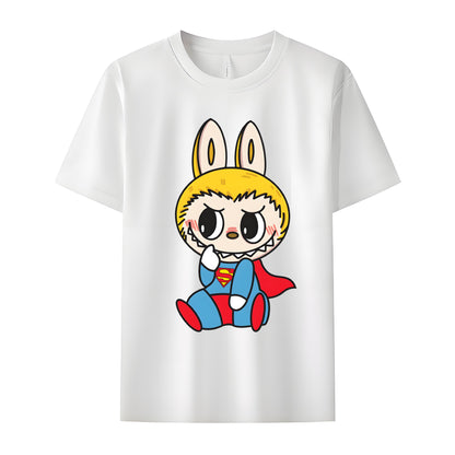 Labubu as Superman The Monsters Crew Neck T-Shirt For Labubu Lover Gifts for Her