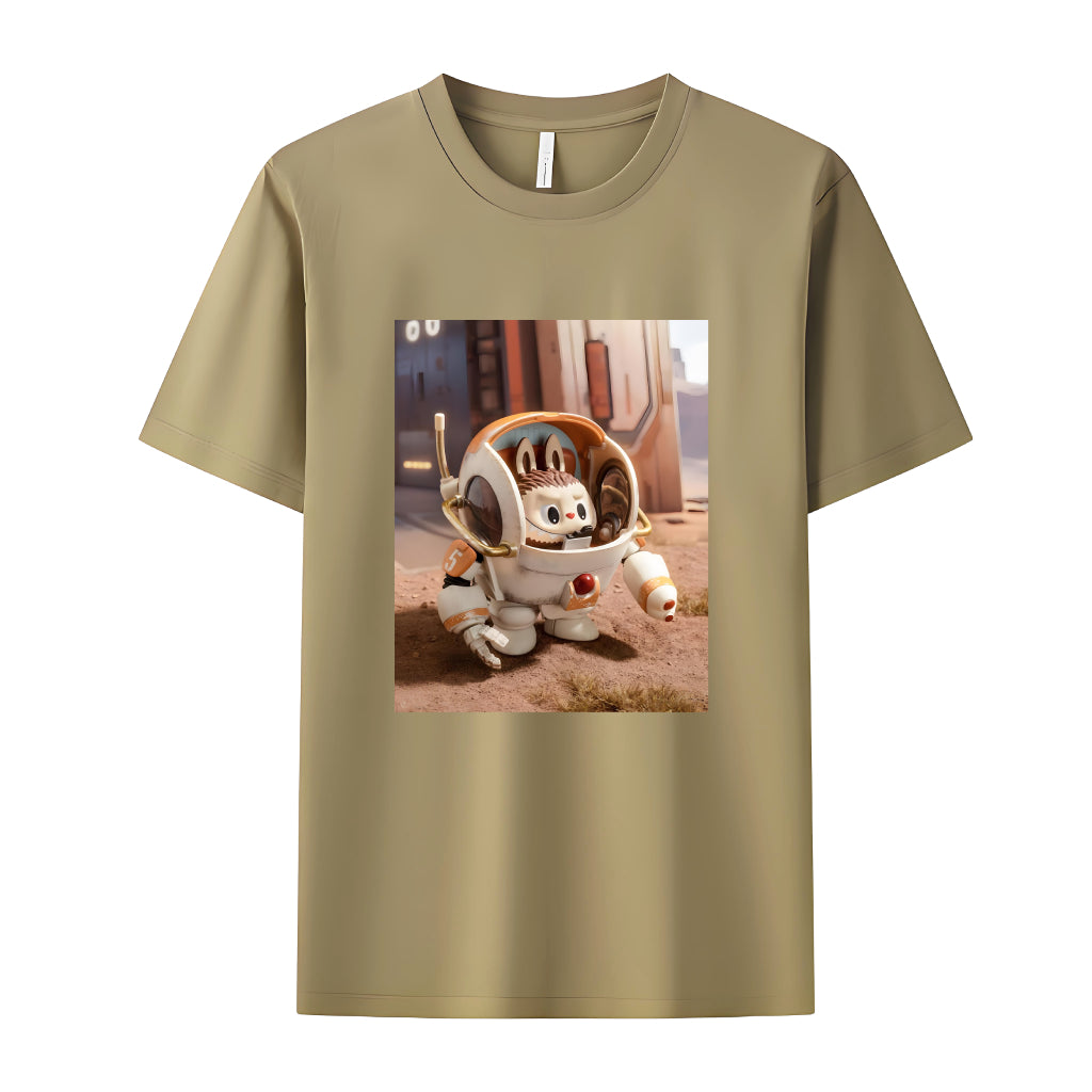 Labubu in Space The Monsters Crew Neck T-Shirt For Labubu Lover Gifts For Girlfriend