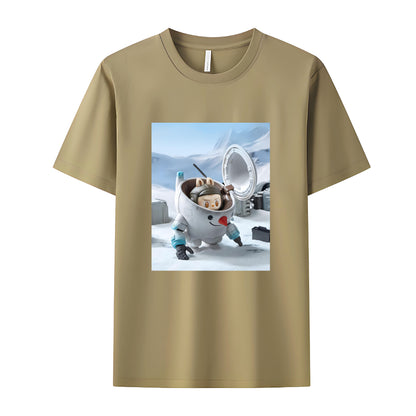 Labubu in Space The Monsters Crew Neck T-Shirt For Labubu Lover Gifts For Girlfriend