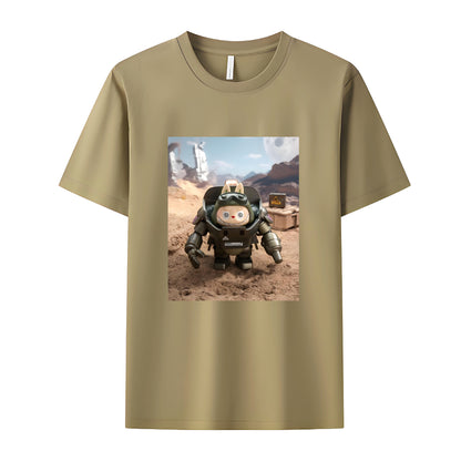 Labubu in Space The Monsters Crew Neck T-Shirt For Labubu Lover Gifts For Girlfriend