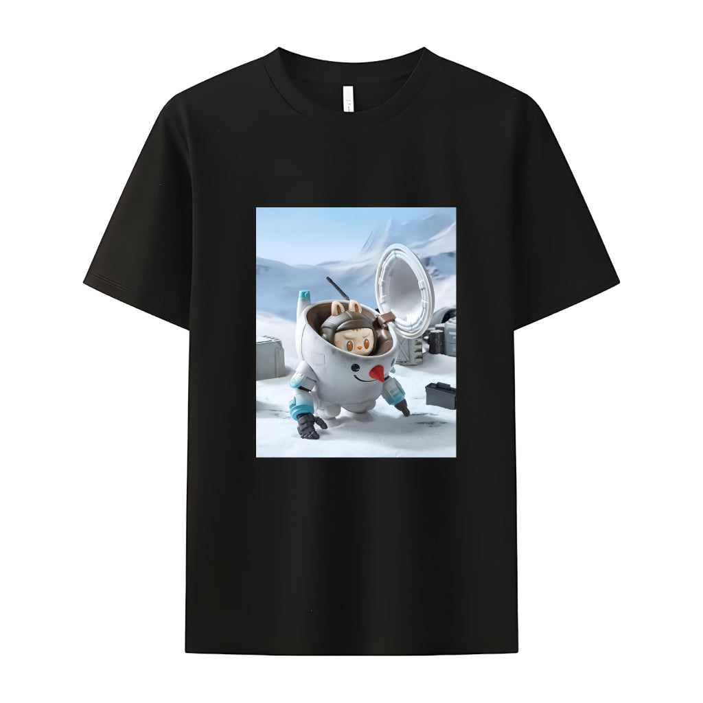 Labubu in Space The Monsters Crew Neck T-Shirt For Labubu Lover Gifts For Girlfriend