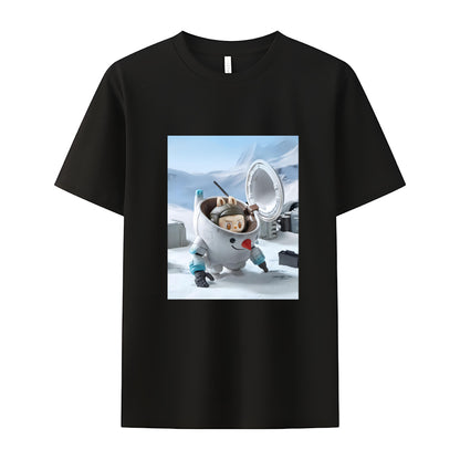 Labubu in Space The Monsters Crew Neck T-Shirt For Labubu Lover Gifts For Girlfriend