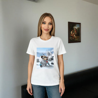 Labubu in Space The Monsters Crew Neck T-Shirt For Labubu Lover Gifts For Girlfriend