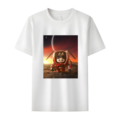 Labubu in Space The Monsters Crew Neck T-Shirt For Labubu Lover