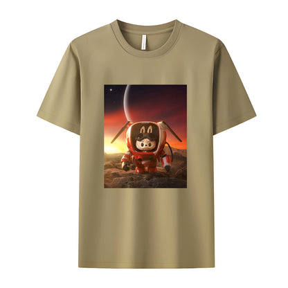 Labubu in Space The Monsters Crew Neck T-Shirt For Labubu Lover