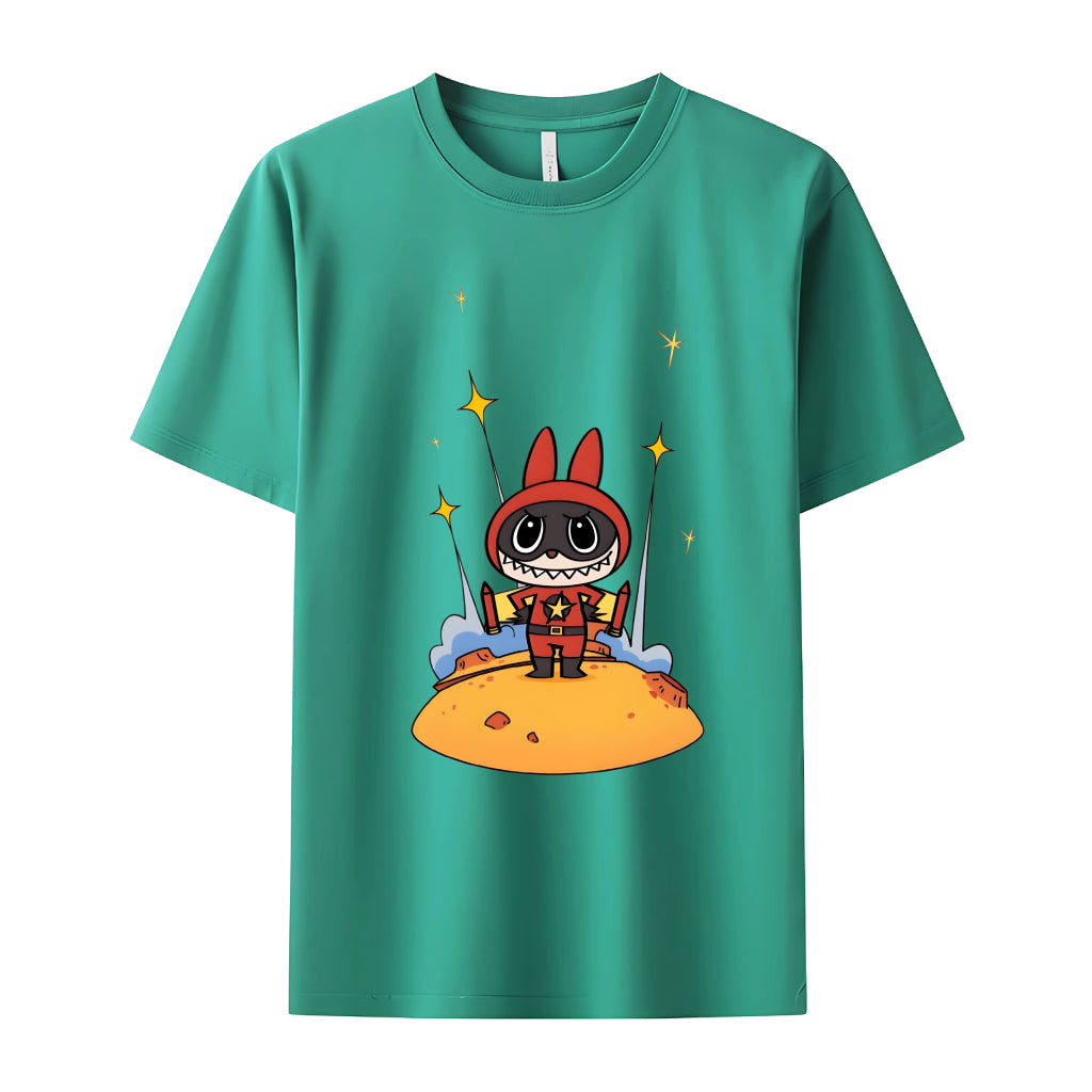 Superman Labubu The Monsters Crew Neck T-Shirt For Labubu Lover