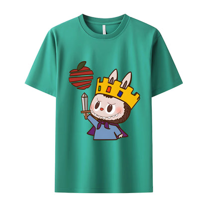 King Labubu The Monsters Crew Neck T-Shirt For Labubu Lover Gifts for Her