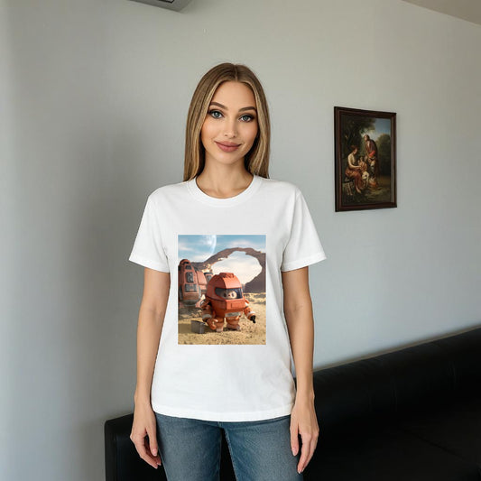 Labubu in Space The Monsters Crew Neck T-Shirt For Labubu Lover