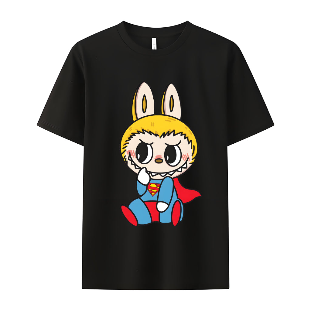 Labubu as Superman The Monsters Crew Neck T-Shirt For Labubu Lover Gifts for Her
