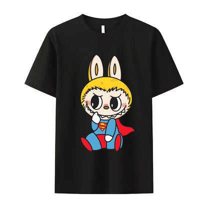 Labubu as Superman The Monsters Crew Neck T-Shirt For Labubu Lover Gifts for Her