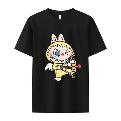 Labubu as Cupid The Monsters Crew Neck T-Shirt For Labubu Lover Gifts for Her