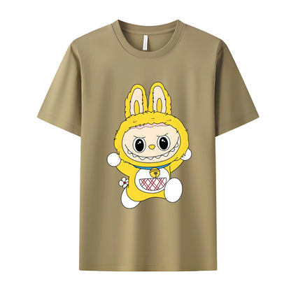 Labubu as Doraemon The Monsters Crew Neck T-Shirt For Labubu Lover