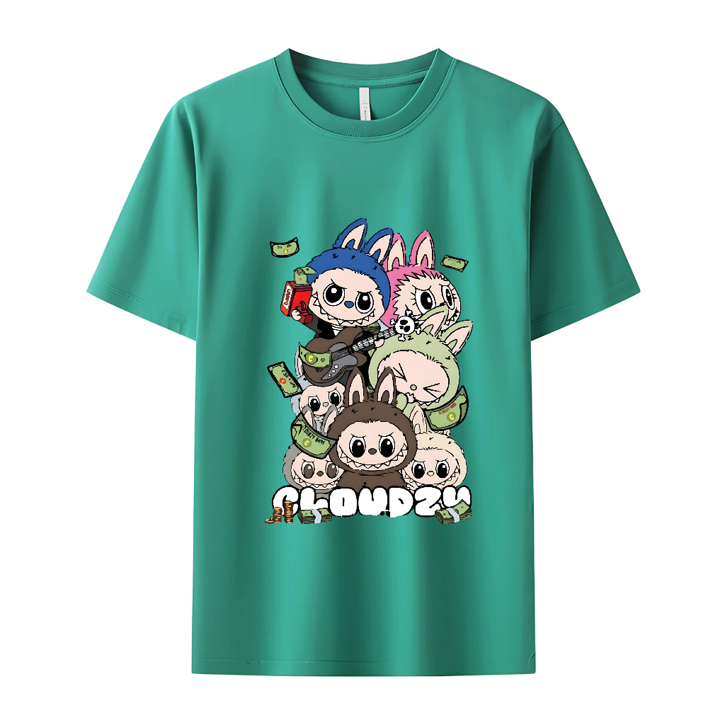 King Labubu The Monsters Crew Neck T-Shirt For Labubu Lover Gifts for Her