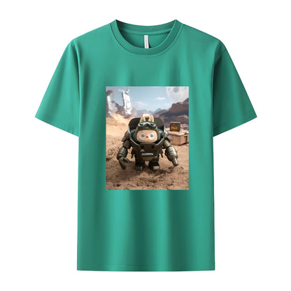 Labubu in Space The Monsters Crew Neck T-Shirt For Labubu Lover Gifts For Girlfriend