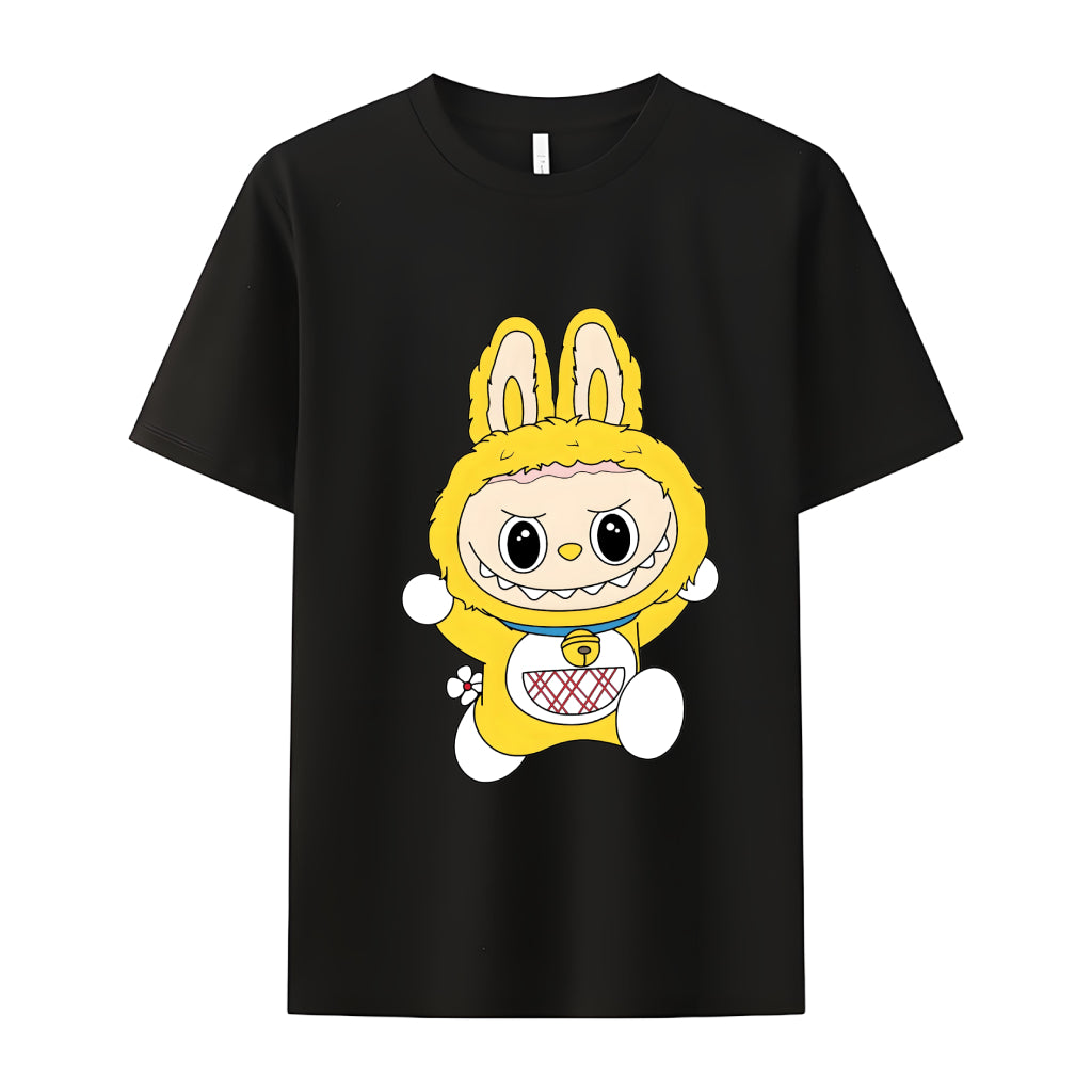 Labubu as Doraemon The Monsters Crew Neck T-Shirt For Labubu Lover