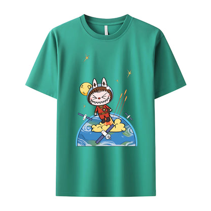 Superman Labubu The Monsters Crew Neck T-Shirt For Labubu Lover For Her