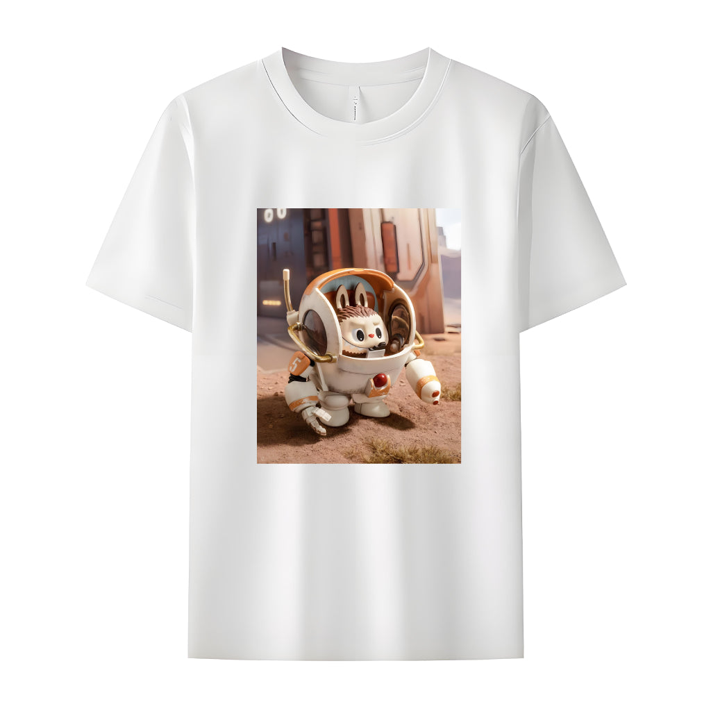 Labubu in Space The Monsters Crew Neck T-Shirt For Labubu Lover Gifts For Girlfriend