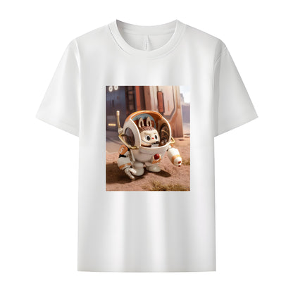Labubu in Space The Monsters Crew Neck T-Shirt For Labubu Lover Gifts For Girlfriend
