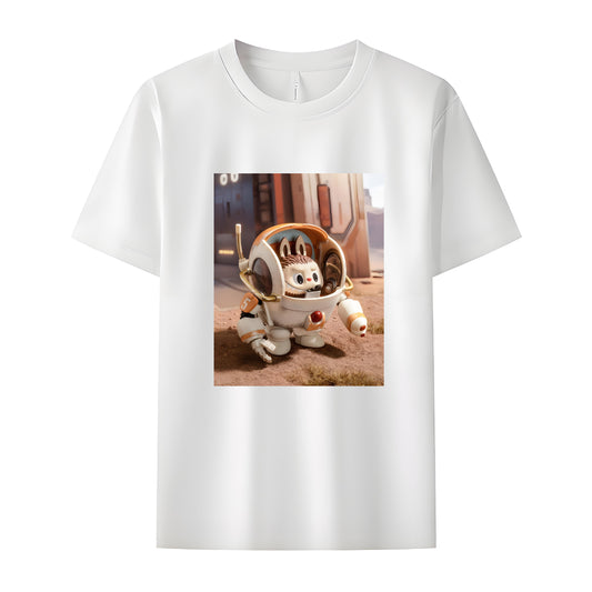 Labubu in Space The Monsters Crew Neck T-Shirt For Labubu Lover Gifts For Her Loose Fit