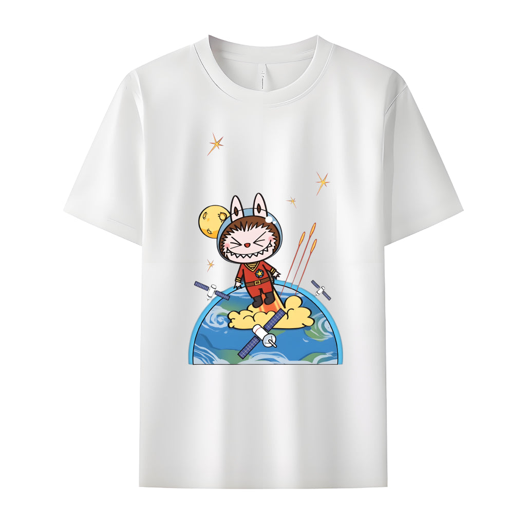 Superman Labubu The Monsters Crew Neck T-Shirt For Labubu Lover For Her