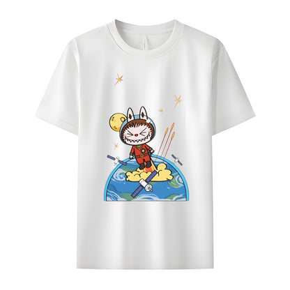 Superman Labubu The Monsters Crew Neck T-Shirt For Labubu Lover For Her