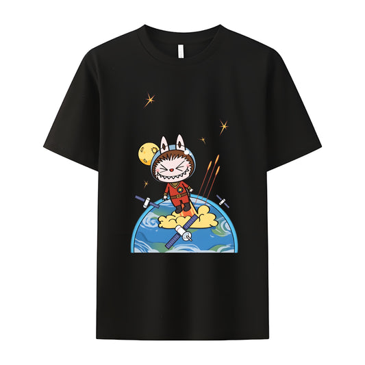 Superman Labubu The Monsters Crew Neck T-Shirt For Labubu Lover For Her