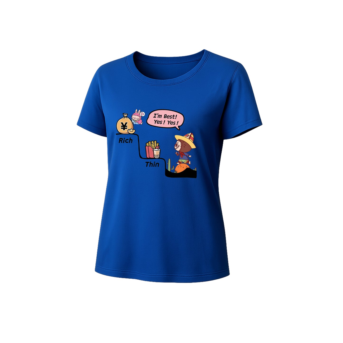 Rich and Thin Labubu Graphic T-Shirt Loose Fit Summer Casual Tee