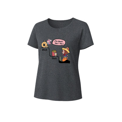 Rich and Thin Labubu Graphic T-Shirt Loose Fit Summer Casual Tee