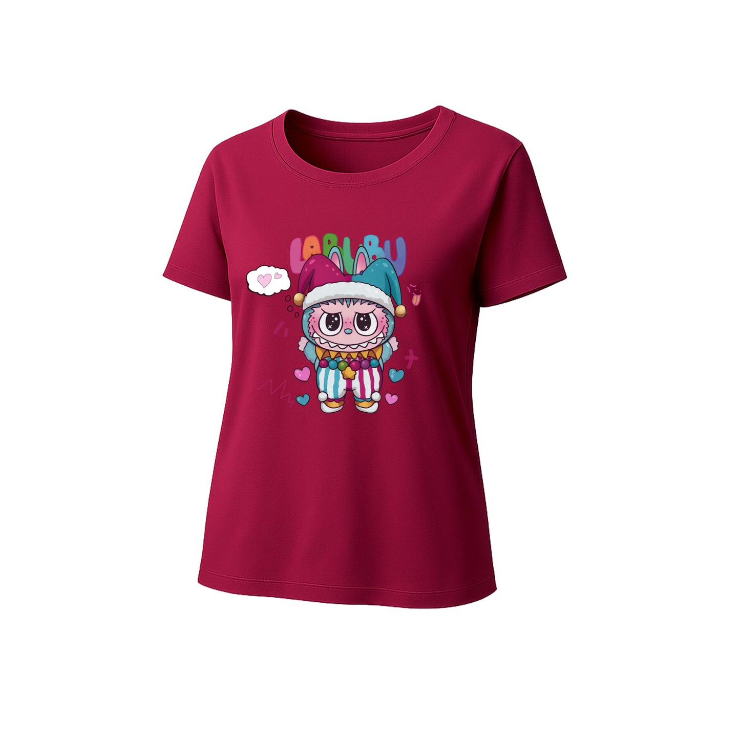 Clown Labubu Graphic T-Shirt Loose Fit Summer Casual Tee