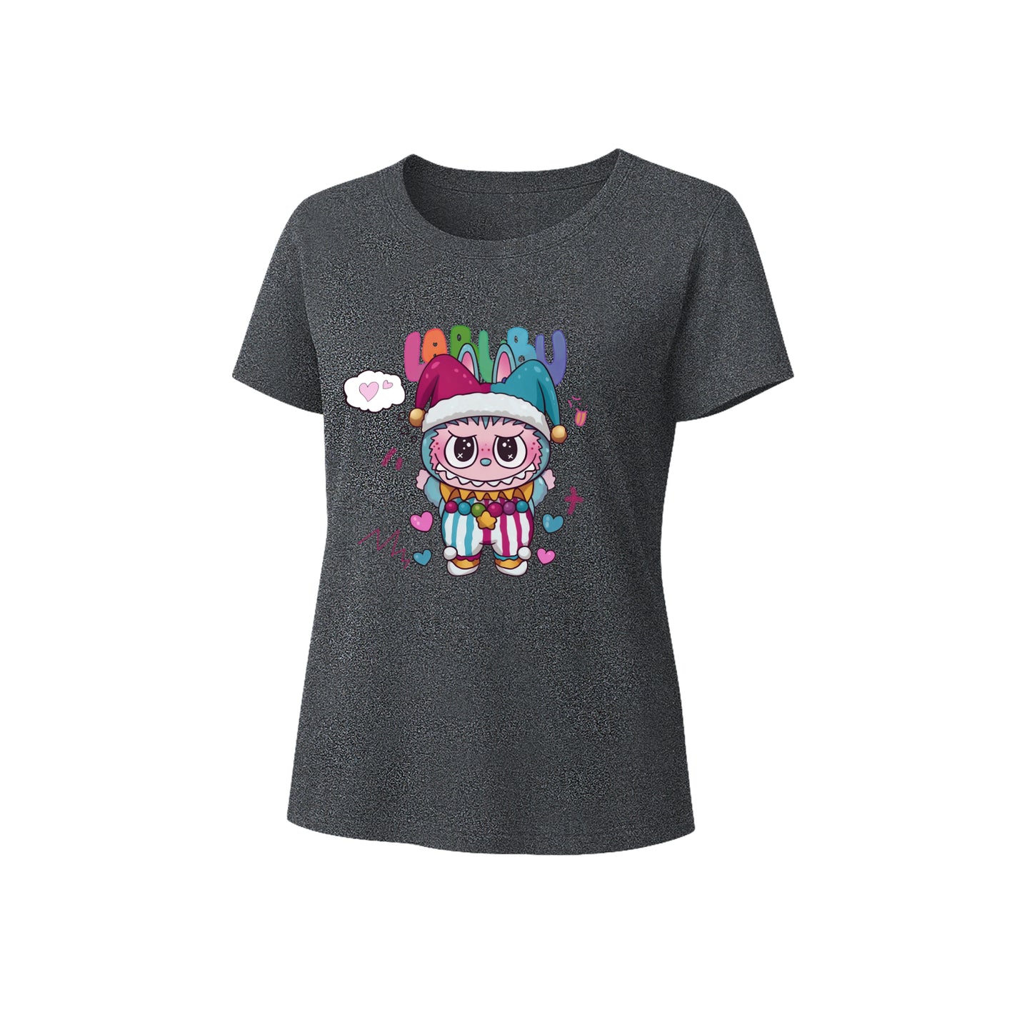 Clown Labubu Graphic T-Shirt Loose Fit Summer Casual Tee